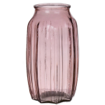 Bellatio Design Bloemenvaas - Oud - Transparant Glas - D12 X H22 Cm - Vazen - Roze