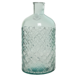 Decoris Vaas/bloemenvaas Van Gerecycled Glas - D14 X H28 Cm - Transparant - Vazen