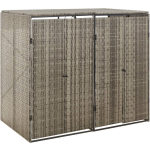 Vidaxl Containerberging Dubbel 140x80x117 Cm Poly Rattan - Grijs