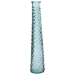 Decoris Vaas/bloemenvaas Van Gerecycled Glas - D7 X H32 Cm - Transparant Licht - Vazen - Blauw