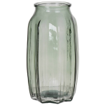 Bellatio Design Bloemenvaas - Licht - Transparant Glas - D12 X H22 Cm - Vazen - Groen