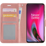 Basey Oneplus Nord 2 Hoesje Book Case Kunstleer Cover Hoes Oneplus Nord 2-rose Goud