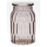 Bellatio Design Bloemenvaas Transparant Glas - D12 X H18 Cm - Vazen - Grijs