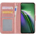 Basey Oneplus Nord Ce Hoesje Book Case Kunstleer Cover Hoes - Rose Goud