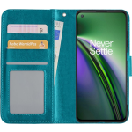 Basey Oneplus Nord Ce Hoesje Book Case Kunstleer Cover Hoes - Turquoise