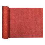 Santex Kerst Thema Tafelloper Op Rol Glitter - 28 X 300 Cm - Polyester - Tafellakens - Rood