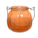 Decoris Citronella Kaars - Glas Anti Muggen - 15 Branduren - D8 X H8 Cm - Geurkaarsen - Oranje