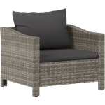 Vidaxl Tuinstoel Met Kussens Poly Rattan - Gris