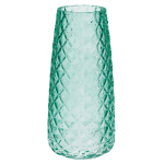 Bellatio Design Bloemenvaas Transparant Glas - D10 X H21 Cm - Vazen - Groen