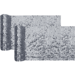 Santex Tafelloper Op Rol - 2x - Zilver Pailletten - 30 X 300 Cm - Polyester - Feesttafelkleden - Silver