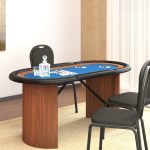 Vidaxl Pokertafel Voor 10 Spelers 160x80x75 Cm - Blauw