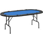 Vidaxl Pokertafel Voor 10 Spelers Inklapbaar 206x106x75 Cm - Azul