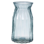 Bellatio Design Bloemenvaas - Helder - Transparant Glas - D12 X H20 Cm - Vazen - Blauw
