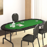 Vidaxl Pokertafelblad Voor 10 Spelers Inklapbaar 208x106x3 Cm - Groen
