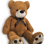 Monzana Teddybeer, 150cm, Knuffel, Knuffelbeer, Bruin, Met Strik, Pootafdruk, Valentijn