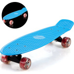 Spielwerk- Skateboard, Penny Board, Blauw/rood, Retro, Led, Met Pu-dempers