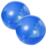 2x Stuks Opblaasbare Strandballen Plastic 28 Cm - Strandballen - Blauw