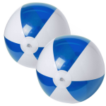 2x Stuks Opblaasbare Strandballen Plastic/wit 28 Cm - Strandballen - Blauw