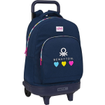 Benetton Schoolrugzak Met Wielen Love Marine (33 X 45 X 22 Cm) - Blauw