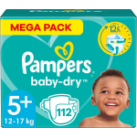 Pampers - Baby Dry - Maat 5+ - Mega Pack - 112 Stuks - 12/17 Kg