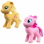 Hasbro Set Van 2x Pluche My Little Pony Speelgoed Knuffels Pinkie Pie En Applejack 13 Cm - Knuffeldier