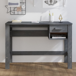 Vidaxl Bureau Hamar 110x40x75 Cm Massief Grenenhout Donker - Gris