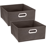 Set Van 2x Stuks Opbergmand/kastmand 14 Liter Linnen 31 X 31 X 15 Cm - Opbergmanden - Bruin