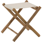 J-Line Stoelje Plooibaar Bamboe+Textiel Naturel|Wit