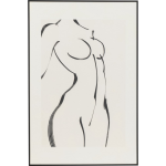 J-Line Wanddeco Vrouw Lijntekening Glas|Aluminium Zwart|Wit