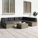 vidaXL 7-delige Loungeset met kussens poly rattan - Grijs