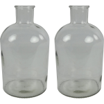 Countryfield 2x Stuks Vaas - helder glas - Apotheker fles - D14 x H27 cm - Vazen