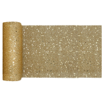Santex Tafelloper op rol - goud glitter - smal 18 x 500 cm - polyester - Feesttafelkleden