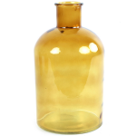 Countryfield Vaas - goud - glas - apotheker fles vorm - D17 x H30 cm - Vazen - Geel