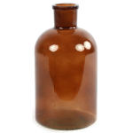 Countryfield Vaas glas - apotheker fles vorm - D14 x H27 cm - Vazen - Bruin