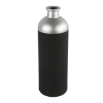 Countryfield Bloemen of deco vaas/zilver - glas - luxe fles vorm - D11 x H33 cm - Vazen - Zwart