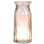 Bellatio Design Bloemenvaas - amber - transparant glas - D12 x H24 cm - Vazen - Bruin