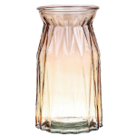 Bellatio Design Bloemenvaas - amber - transparant glas - D12 x H20 cm - Vazen - Bruin