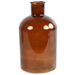 Countryfield Vaas glas - apotheker fles vorm - D17 x H30 cm - Vazen - Bruin
