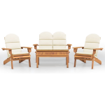 vidaXL 4-delige Loungeset Adirondack massief acaciahout - Bruin