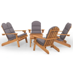 vidaXL 5-delige Loungeset Adirondack massief acaciahout - Bruin