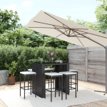 vidaXL 7-delige Tuinbarset met kussens poly rattan - Zwart