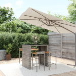 vidaXL 5-delige Tuinbarset poly rattan en massief acaciahout - Grijs