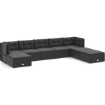 vidaXL 8-delige Loungeset met kussens poly rattan - Zwart