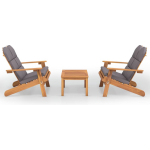 vidaXL 3-delige Loungeset Adirondack massief acaciahout - Bruin