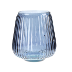 Excellent Houseware glazen vaas / bloemen vazen 18 x 19 cm - Vazen - Blauw