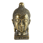 Countryfield Home decoratie Boeddha hoofd beeld - goud kleurig - 13 x 23.5 cm - voor binnen - Beeldjes