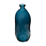 Atmosphera bloemenvaas Organische fles vorm transparant - glas - H36 x D15 cm - Vazen - Blauw