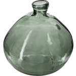 Atmosphera bloemenvaas Organische bol fles vorm transparant - glas - H22 x D21 cm - Vazen - Groen