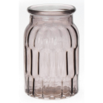 Bellatio Design Bloemenvaas klein transparant glas - D10 x H16 cm - Vazen - Grijs