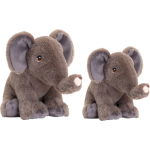 Keel Toys - Pluche knuffel dieren set 2x olifanten 18 en 25 cm - Knuffeldier